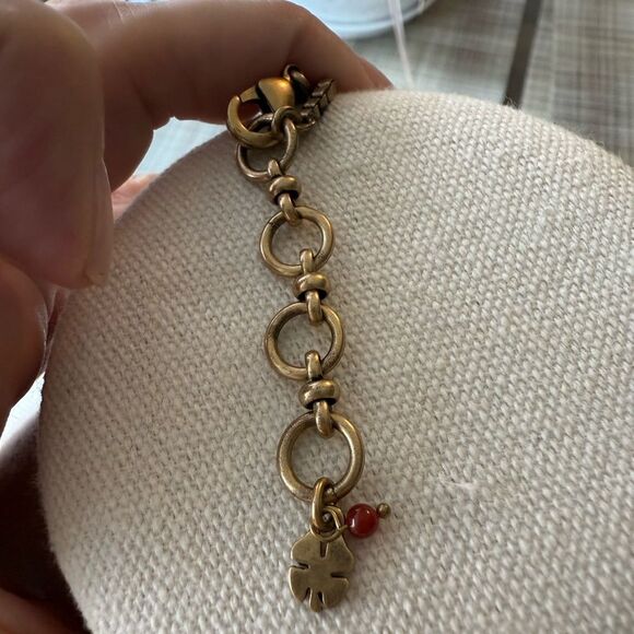 Lucky Brand Signed Reversible Pendant GoldTone Long Box Chain Necklace. - Picture 4 of 6